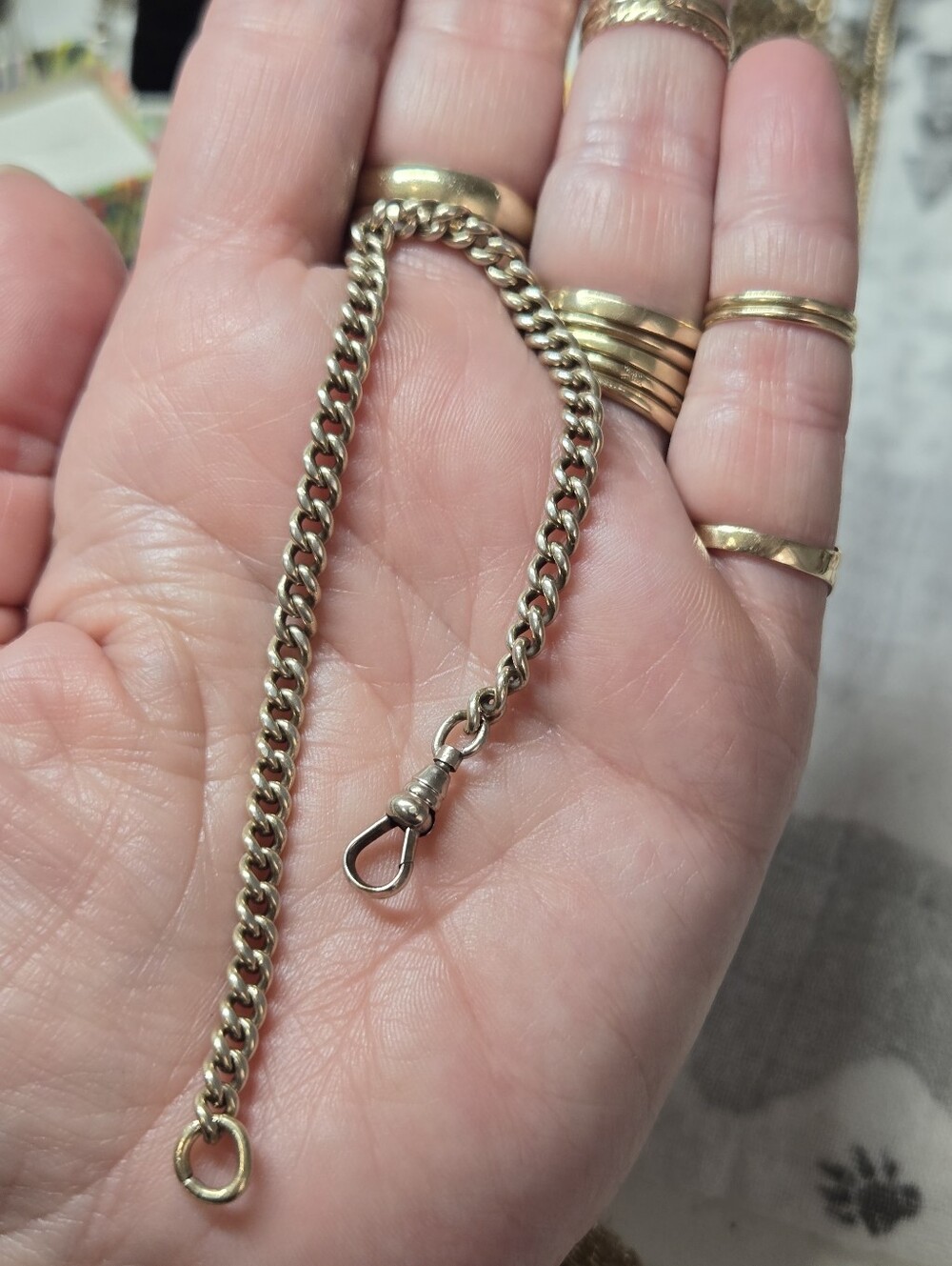 Victorian Sterling Silver Watch Chain Bracelet